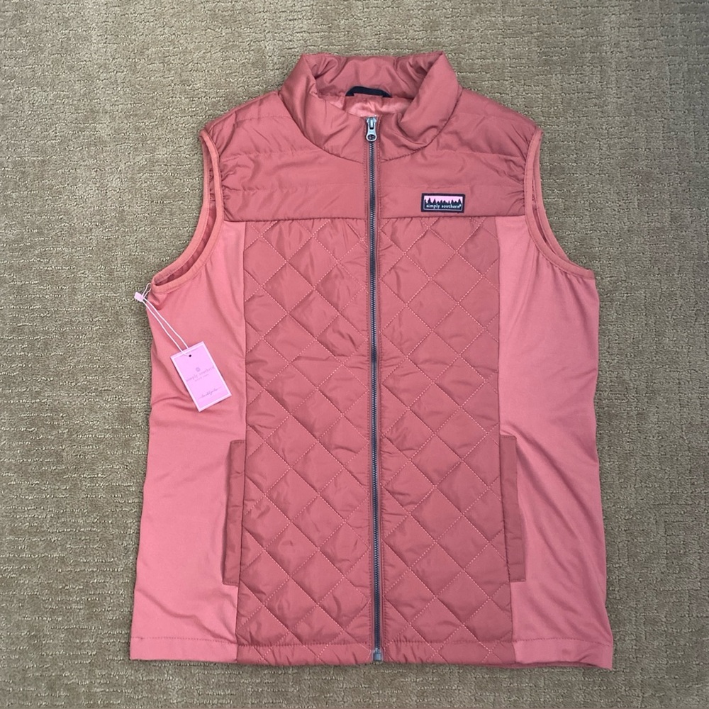 Simply Southern Women’s Vest Brick Red Size Medium Full Zip Pockets NWT